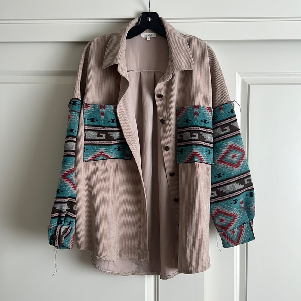 Oversized corduroy button up shirt/shacket
